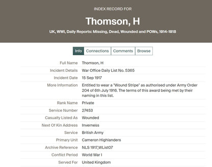 4th Cameron Highlanders x5 WIA 1914-15 Star Medal WW1 LSGC 1936 Inverness