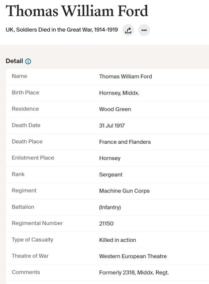 7th Middlesex Regiment KIA Ypres 1917 Machine Gun Corps MGC WW1 Medal Trio