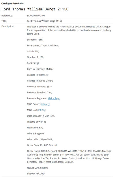 7th Middlesex Regiment KIA Ypres 1917 Machine Gun Corps MGC WW1 Medal Trio