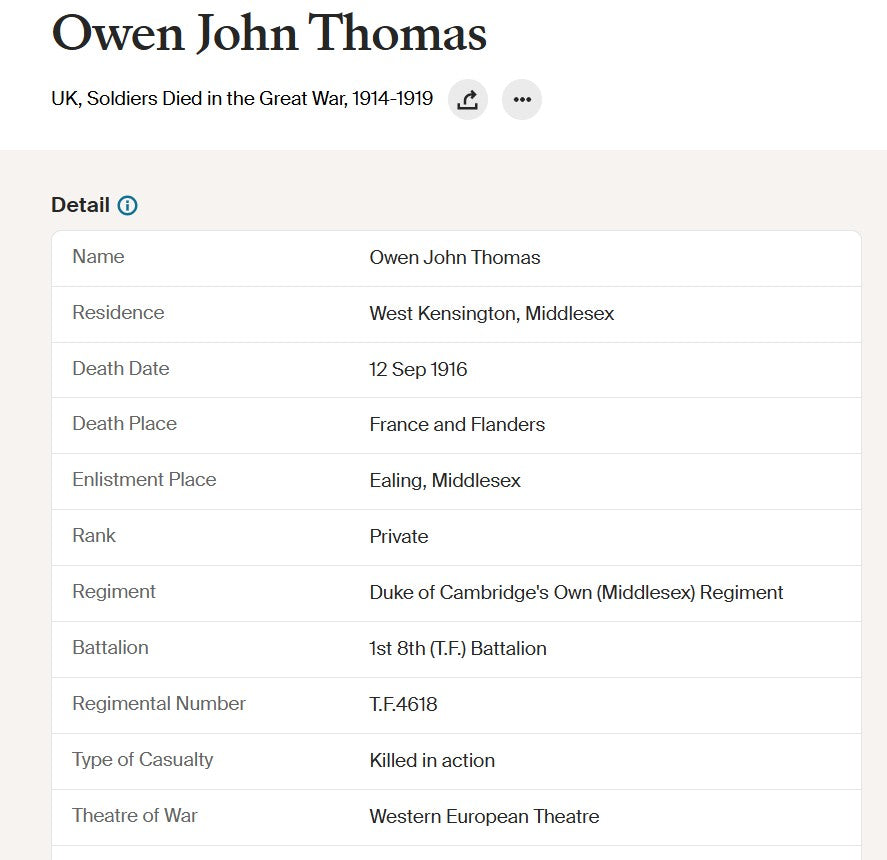 8th Middlesex Regiment KIA Somme 1916 Served Egypt WW1 Medal Trio from Fulham