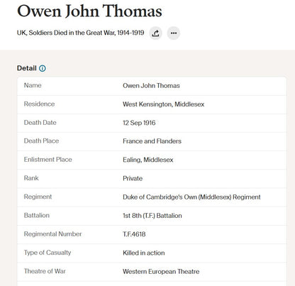 8th Middlesex Regiment KIA Somme 1916 Served Egypt WW1 Medal Trio from Fulham