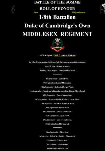 8th Middlesex Regiment KIA Somme 1916 Served Egypt WW1 Medal Trio from Fulham