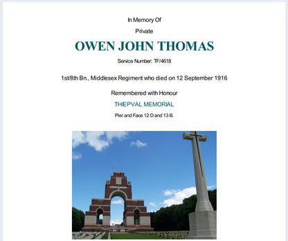 8th Middlesex Regiment KIA Somme 1916 Served Egypt WW1 Medal Trio from Fulham