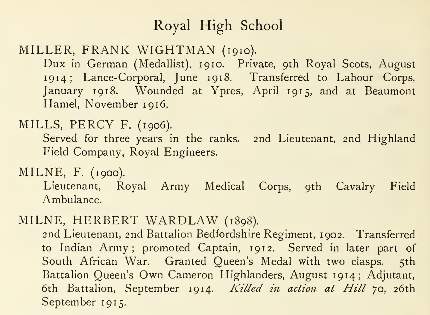 6th Cameron Highlanders KIA Loos 1915 VC Action Captain & Ad QSA Medal Sligo RGA