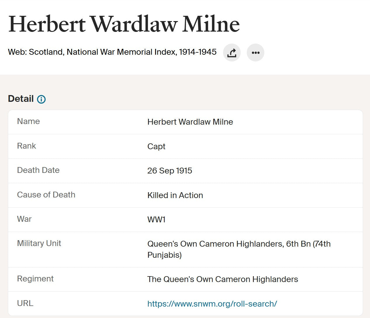 6th Cameron Highlanders KIA Loos 1915 VC Action Captain & Ad QSA Medal Sligo RGA