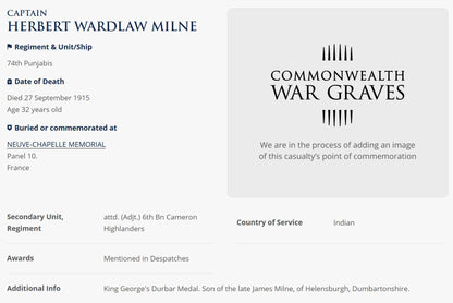 6th Cameron Highlanders KIA Loos 1915 VC Action Captain & Ad QSA Medal Sligo RGA