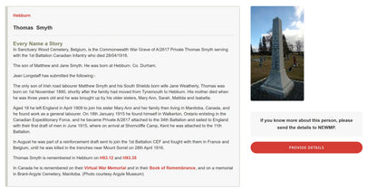 1st Bn Canadian Expeditionary Force KIA 1916 CEF WW1 1914-15 Star Medal Hebburn