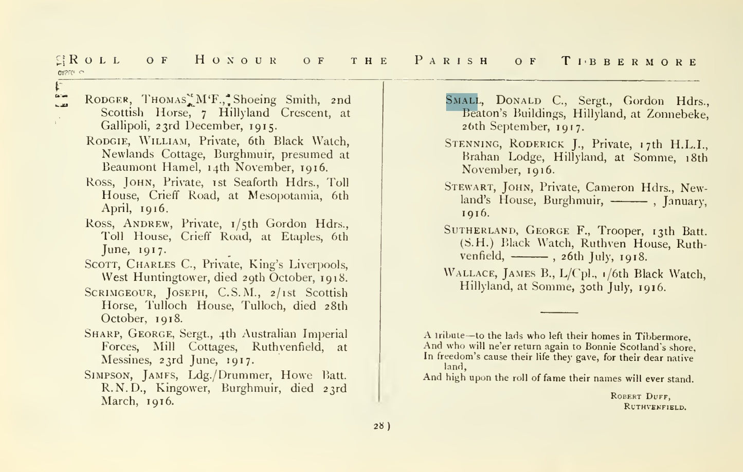 Gordon Highlanders KIA 1917 late 6th Black Watch WW1 British War Medal got TFEM