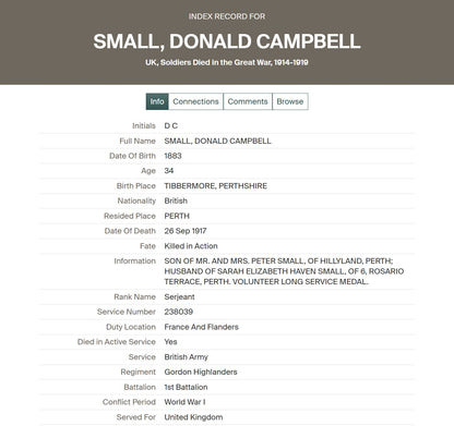 Gordon Highlanders KIA 1917 late 6th Black Watch WW1 British War Medal got TFEM