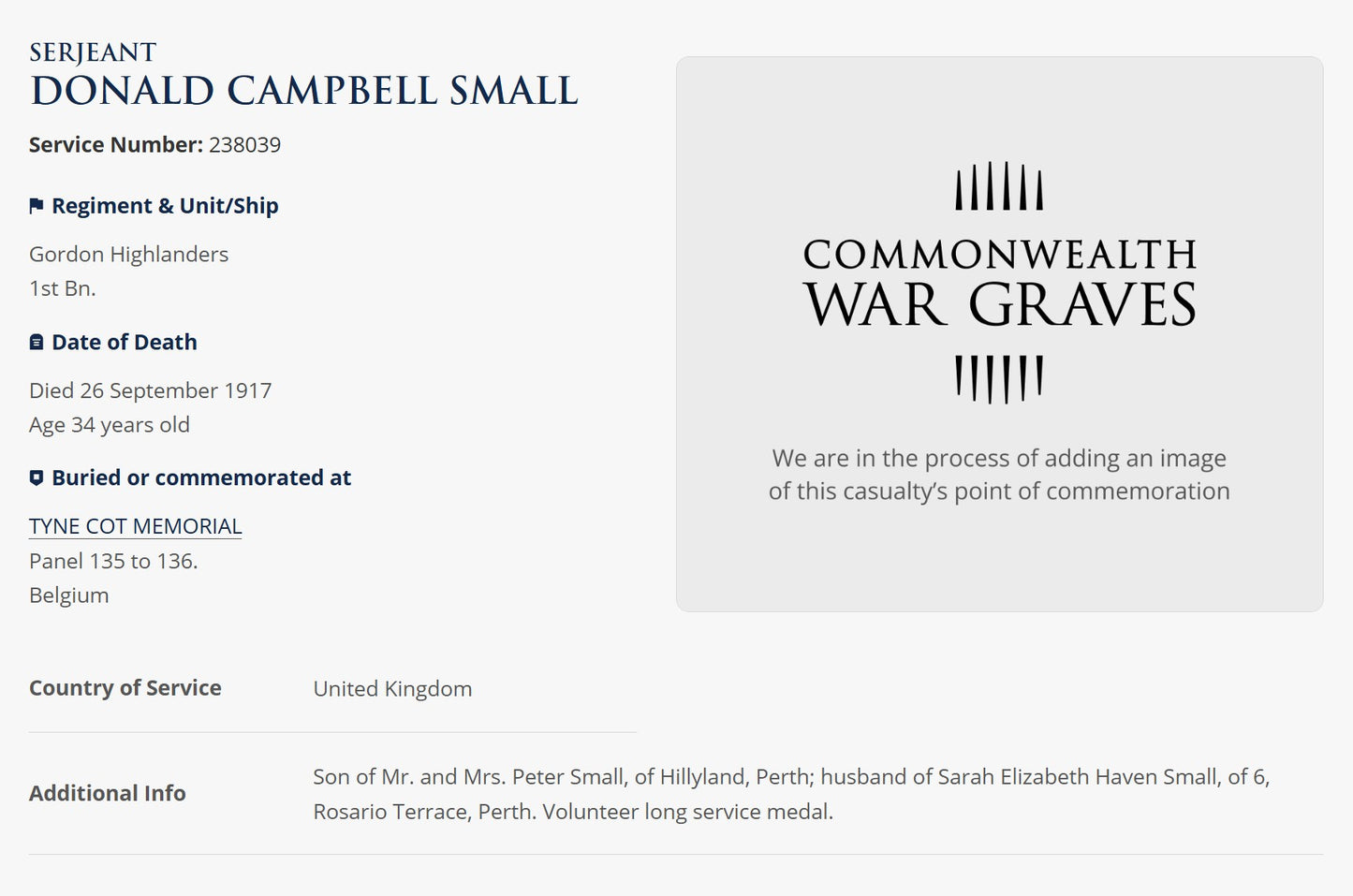 Gordon Highlanders KIA 1917 late 6th Black Watch WW1 British War Medal got TFEM