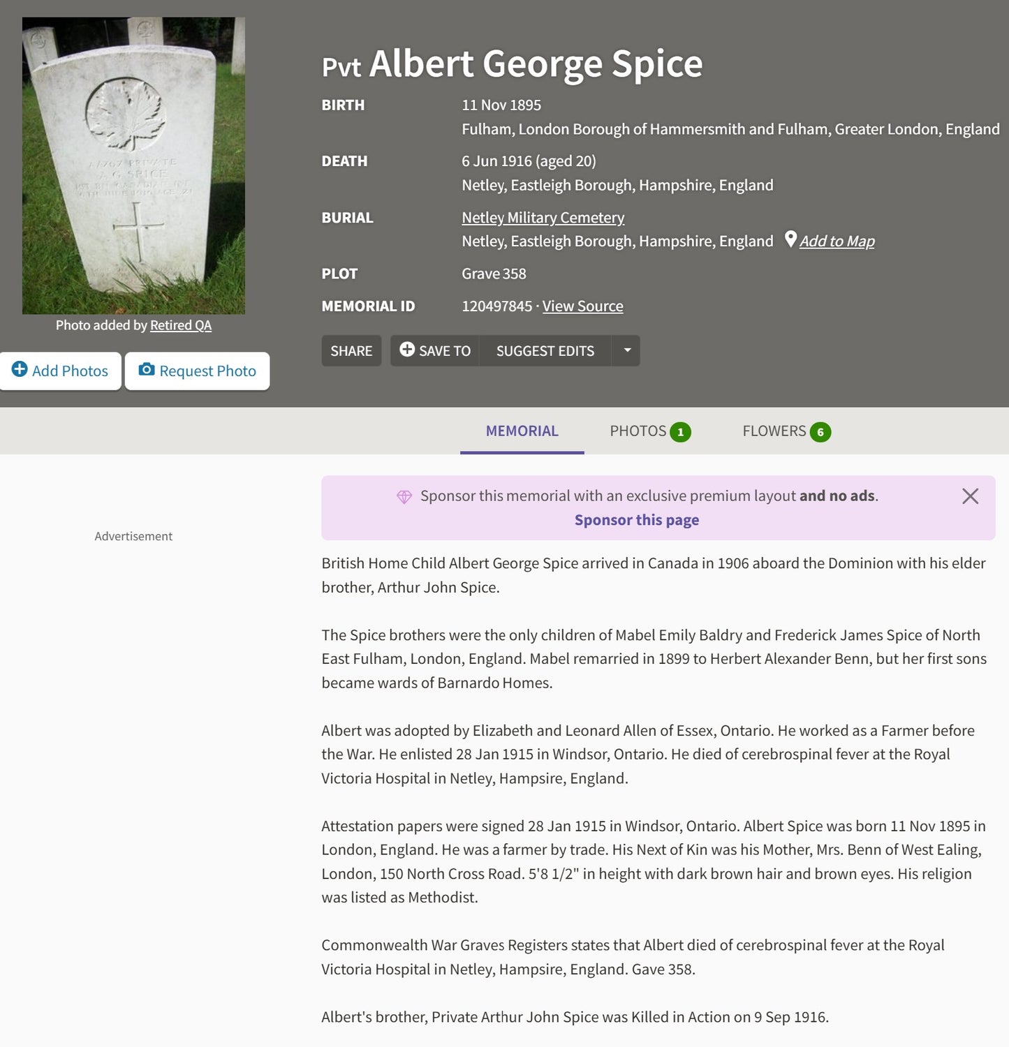 1st Canadian Expeditionary Force Died 1916 CEF WW1 1914-15 Star Medal Home Child