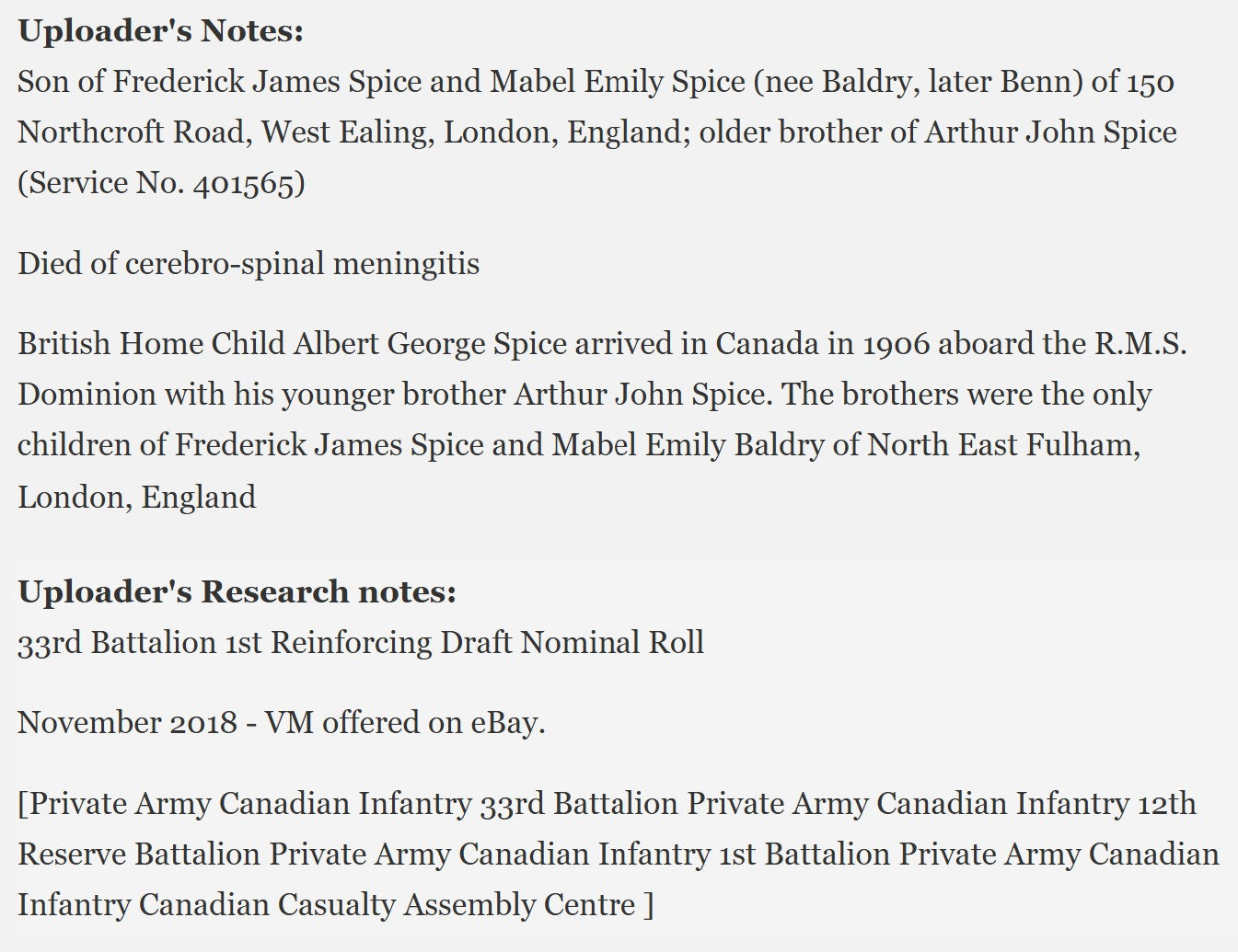 1st Canadian Expeditionary Force Died 1916 CEF WW1 1914-15 Star Medal Home Child