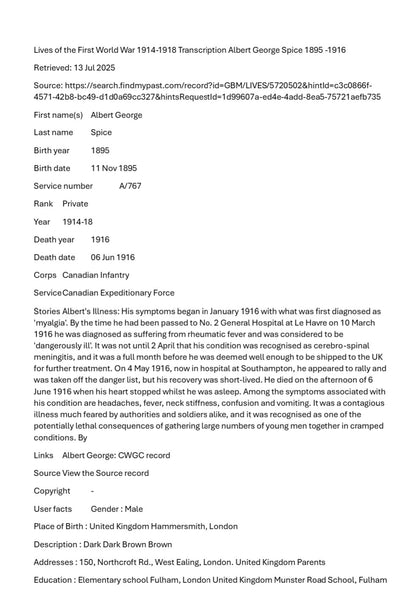 1st Canadian Expeditionary Force Died 1916 CEF WW1 1914-15 Star Medal Home Child