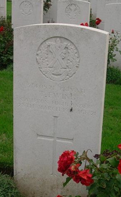 7th Cameron Highlanders KIA March 1918 WW1 Victory Medal from Glasgow