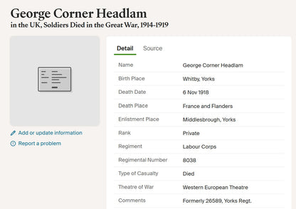 Seaforth Highlanders Died 6 Nov 1918 WW1 Medal Pair York Regt Whitby, Yorkshire