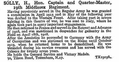 19th Middlesex Regiment Mentioned in Despatches WIA Captain & QM WW1 Medal Pair