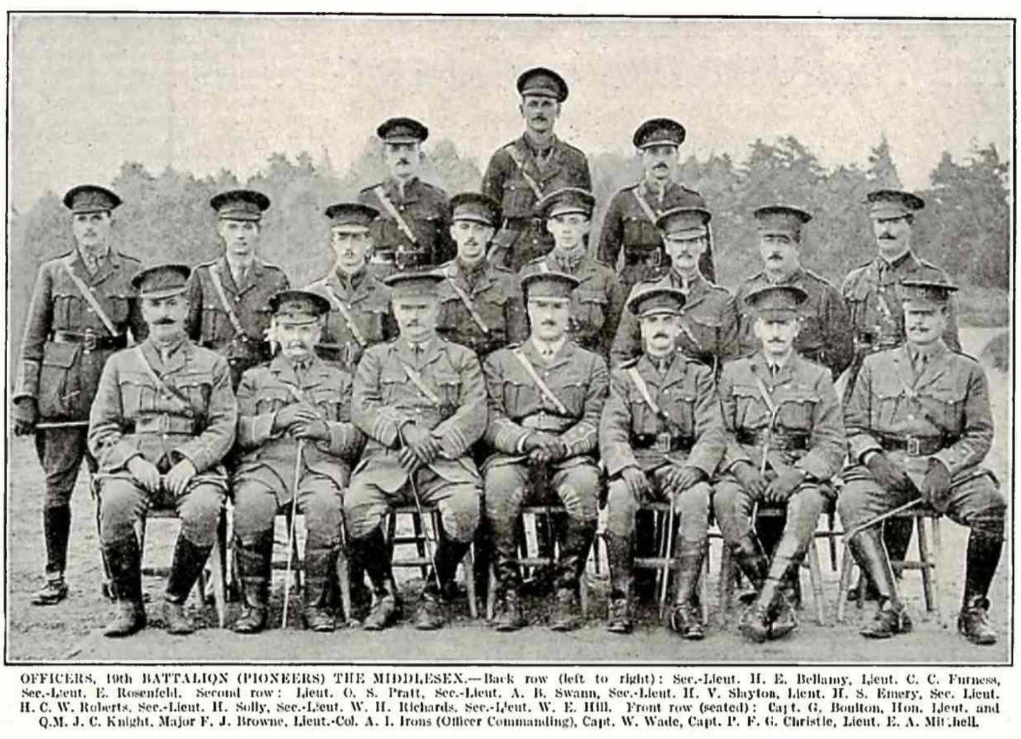 19th Middlesex Regiment Mentioned in Despatches WIA Captain & QM WW1 Medal Pair