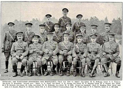 19th Middlesex Regiment Mentioned in Despatches WIA Captain & QM WW1 Medal Pair