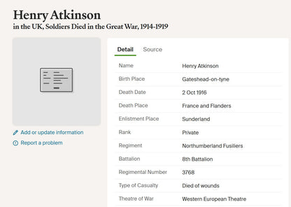 Northumberland Fusiliers DOW Somme 1916 1914-15 Star WW1 Medal Gateshead-on-Tyne