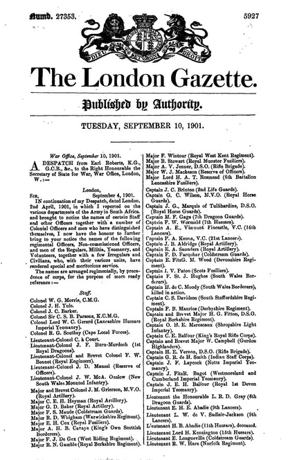 Royal Artillery MENTIONED IN DESPATCHES 1901 Boer War Medal Group MID Evesham
