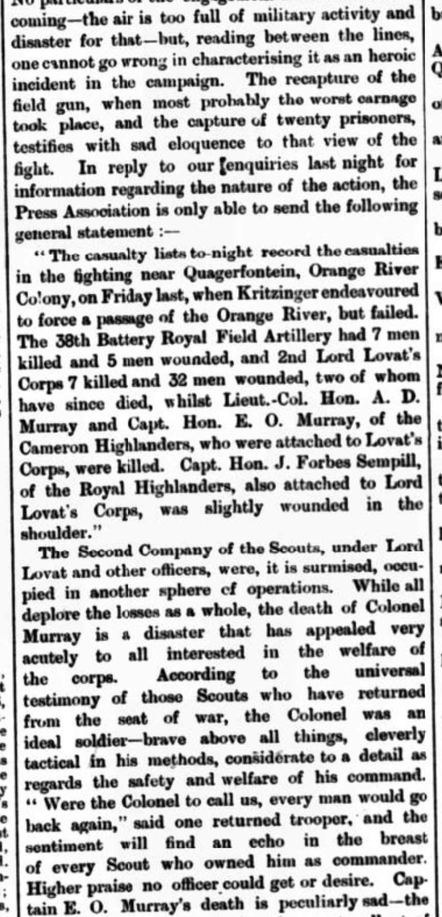 Lovat Scouts Boer War QSA Medal Severely Wounded Spitzkop 1901 Inverness