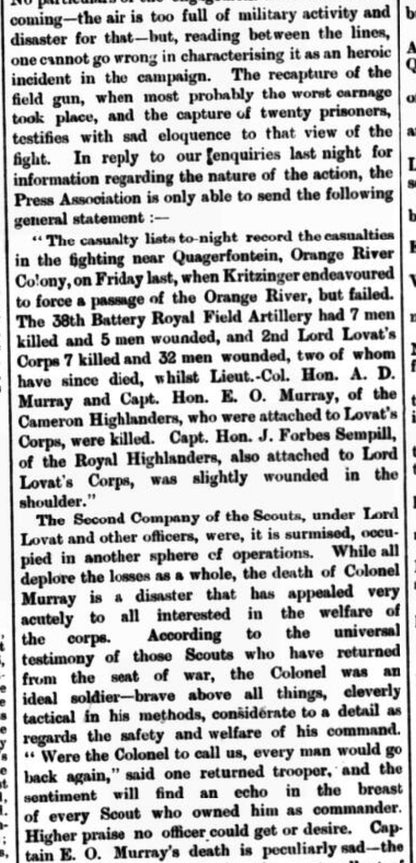 Lovat Scouts Boer War QSA Medal Severely Wounded Spitzkop 1901 Inverness