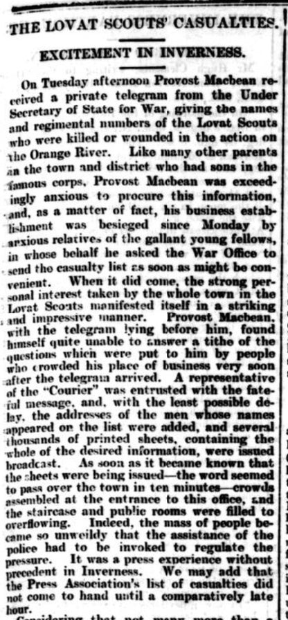 Lovat Scouts Boer War QSA Medal Severely Wounded Spitzkop 1901 Inverness