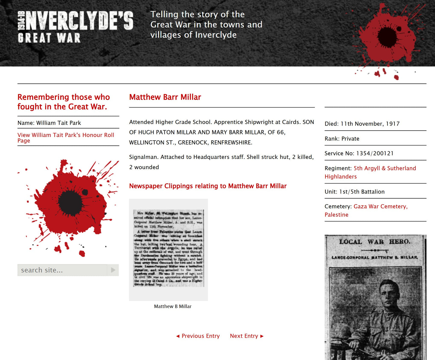 5th Bn. Argyll & Sutherland Highlanders – Killed in Action Palestine 1917 – WW1 Medal Trio & ID Bracelet – From Greenock