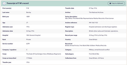 Middlesex Regiment - Wounded in Action Somme 1916 - Balham London - WW1 Medals Shooting Medal France