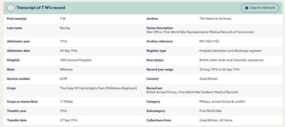 Middlesex Regiment - Wounded in Action Somme 1916 - Balham London - WW1 Medals Shooting Medal France