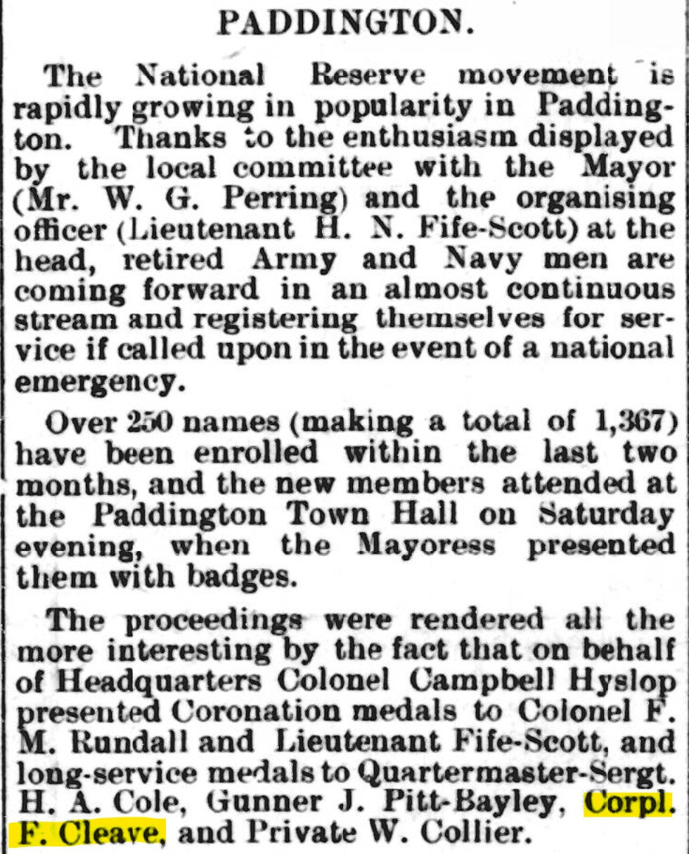 18th Middlesex Rifle Volunteer Corps, Paddington Rifles, Long Service Medal EVII