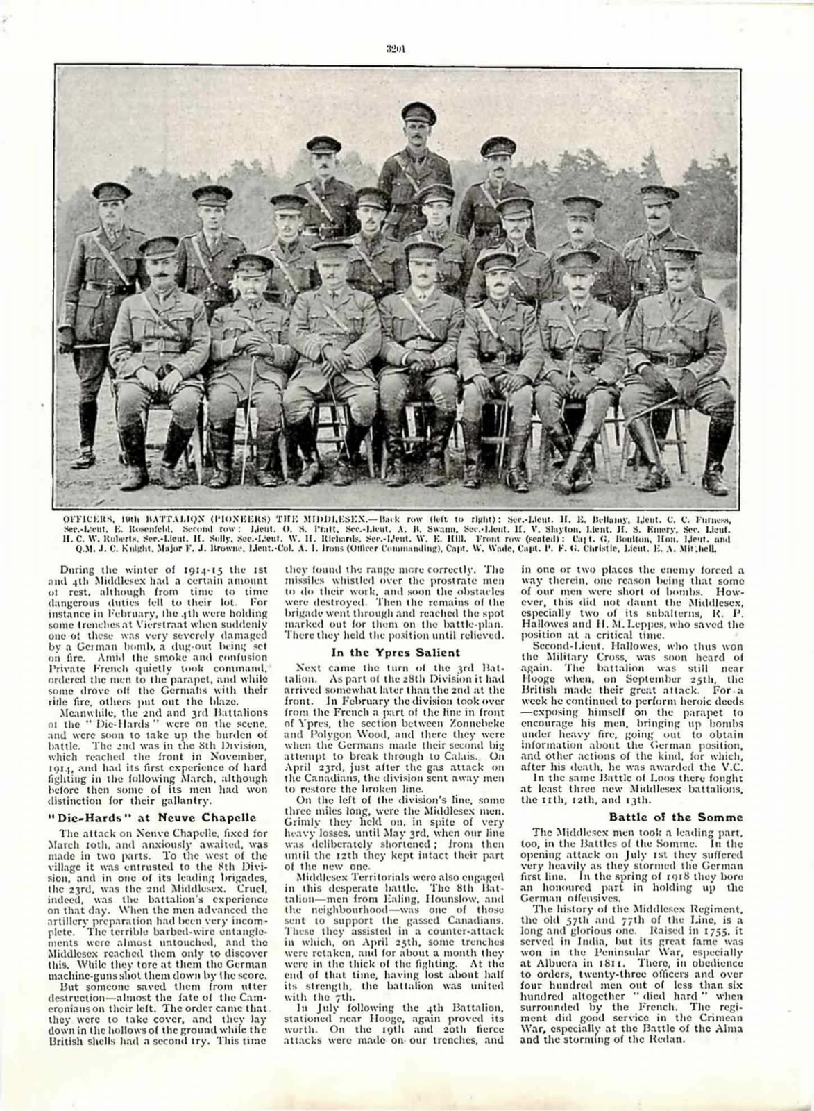 19th Middlesex Regiment Mentioned in Despatches WIA Captain & QM WW1 Medal Pair