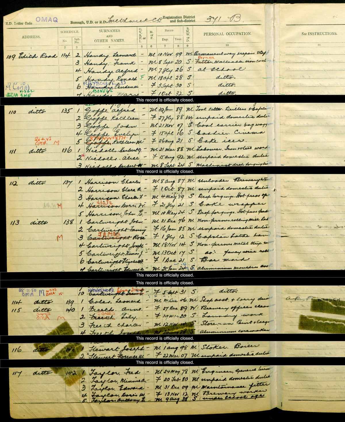256 Field Coy. Royal Engineers Killed Tunisia 1943 WW2 Medal Group, Smethwick