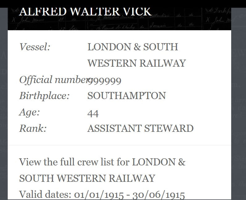 Mercantile Marine WW1 British Medal Pair VICK Chief Steward Southampton Jersey