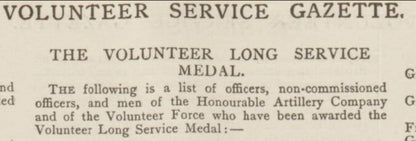 2nd Volunteer Bn. East Lancashire Regiment British Volunteer Long Service Medal