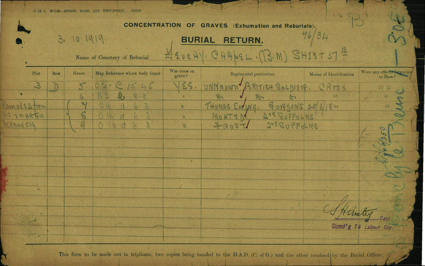 7th Cameron Highlanders KIA March 1918 WW1 Victory Medal from Glasgow