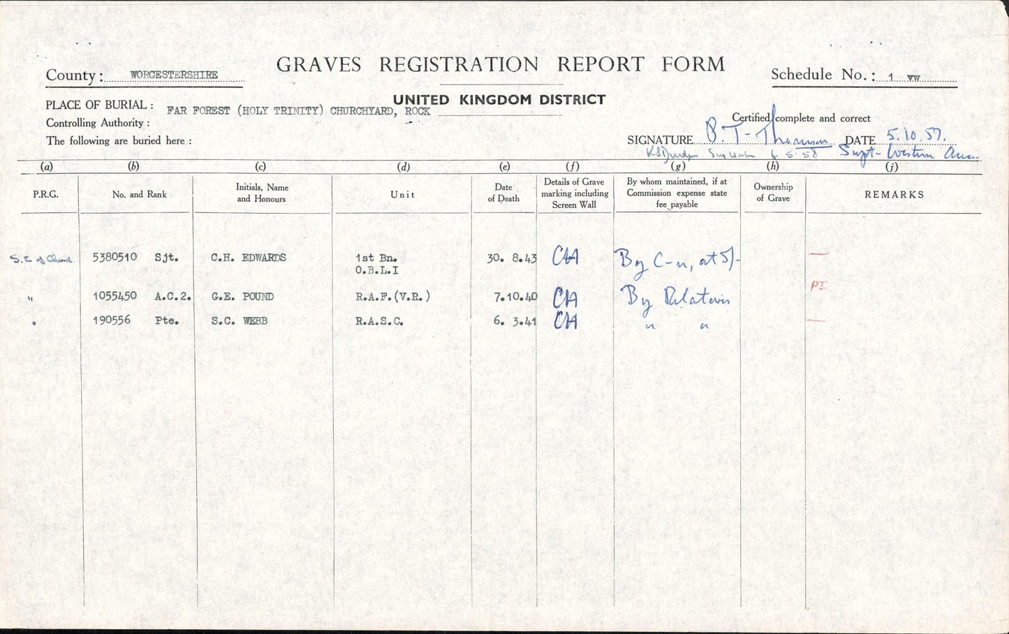 Oxfordshire and Buckinghamshire Light Infantry WW2 Medal Group Sgt. Accidentally Killed 1943