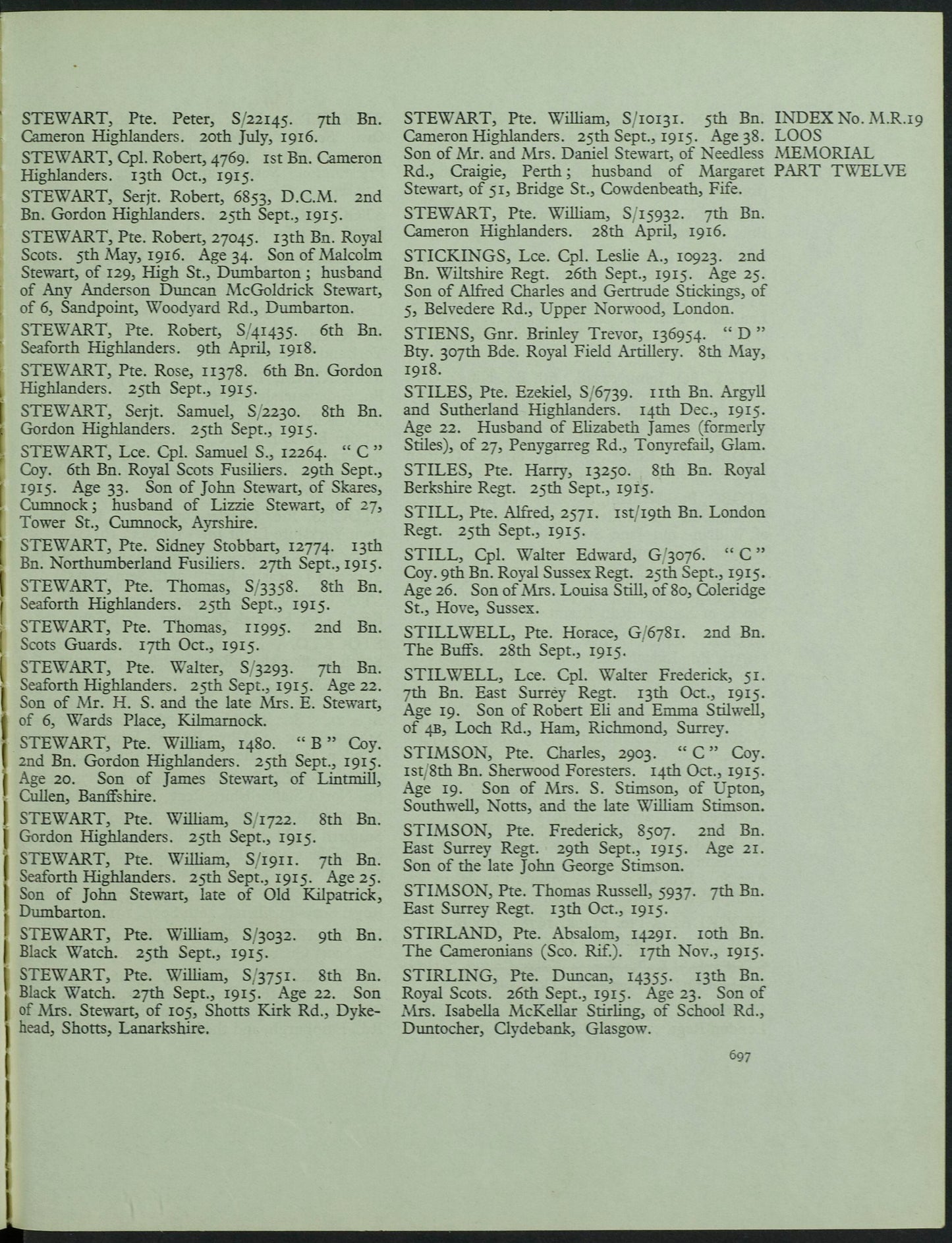 Gordon Highlanders - Killed in Action Battle of Loos Sept 1915 - WW1 Medal Trio - From Cullen, Banffshire