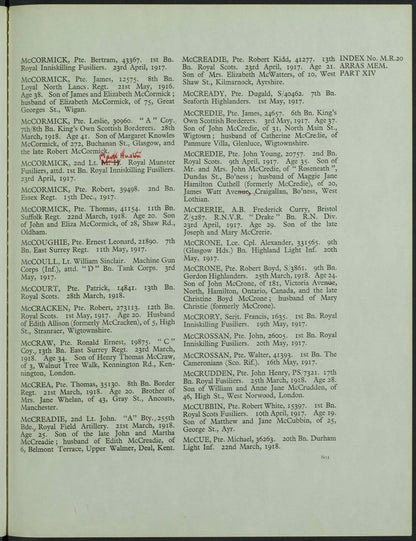 Essex Regiment KIA 1917 Victory Medal WW1 British Late ASC From Kirkcowan