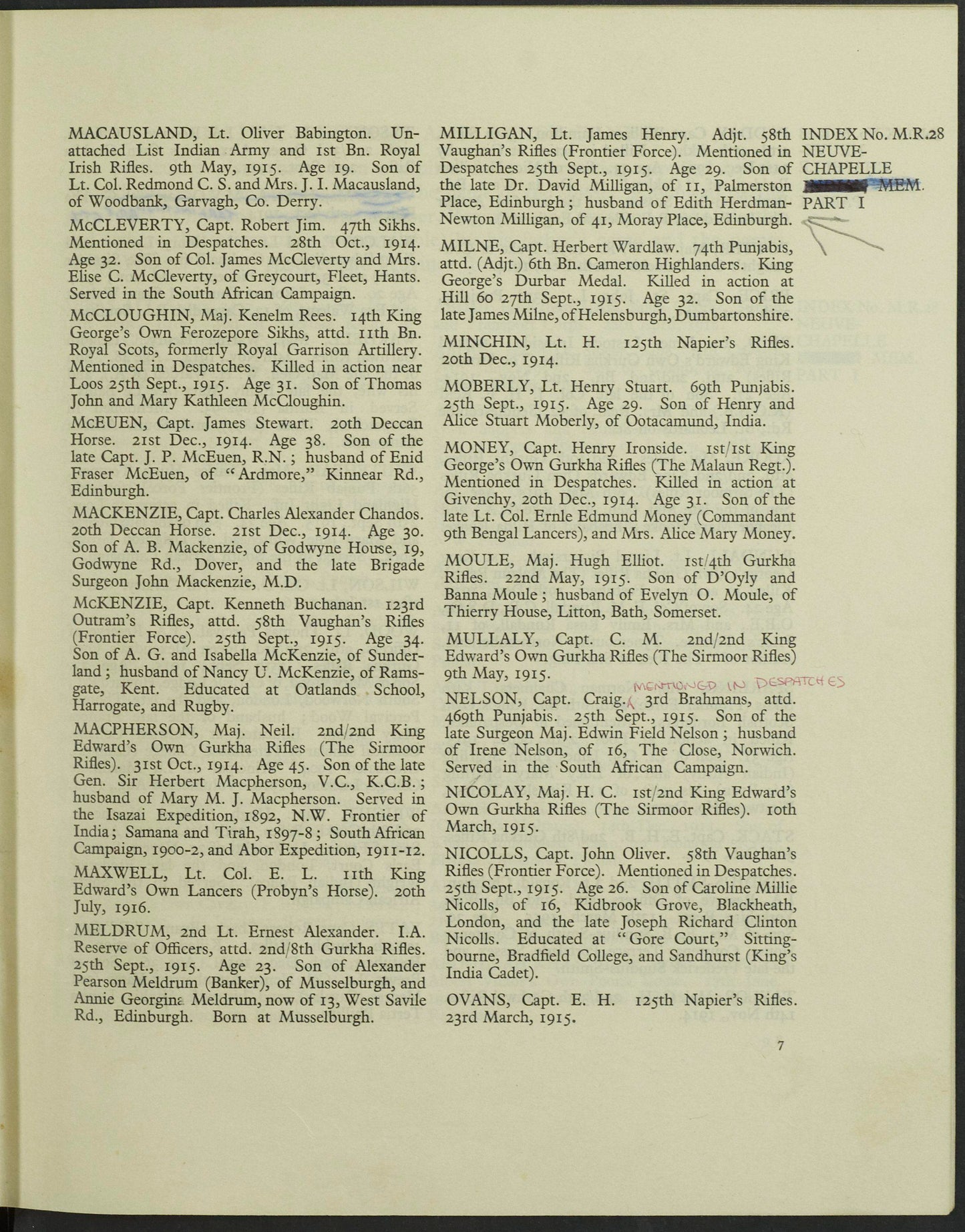 6th Cameron Highlanders KIA Loos 1915 VC Action Captain & Ad QSA Medal Sligo RGA