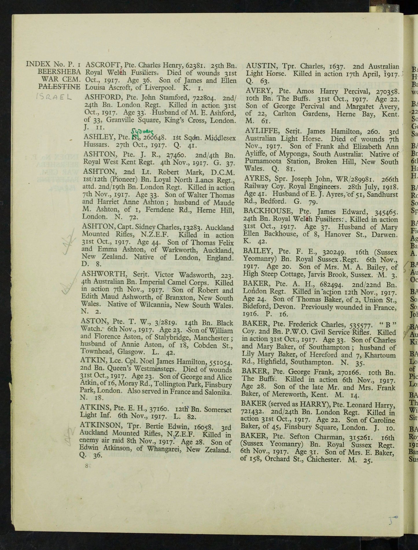 Middlesex Hussars - Killed in Action Battle of Buqqar Ridge 1917 Palestine VC Action - WW1 British War Medal - Chelsea