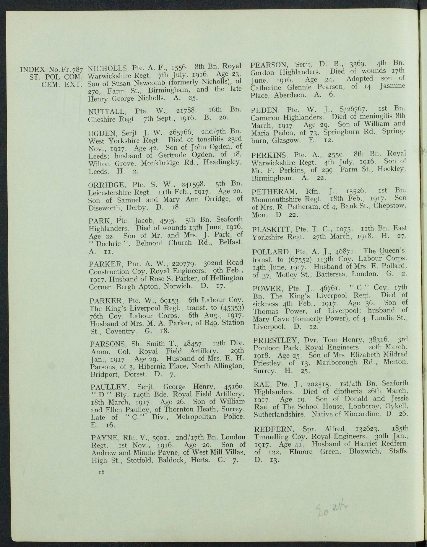 Cameron Highlanders Died 1917 British War Medal WW1 Glasgow University Lovat Scouts