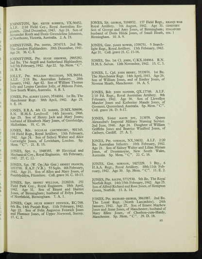 WW2 Australia Service Medal KIA Malaya/Singapore 1942 Pte. 2/18th Bn. From India