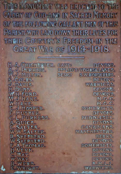 1st Bn. Somerset Light Infantry - Died of Wounds 1914 - WW1 Mons Star Medal Trio - From Culmstock Devon