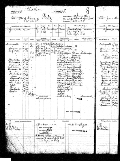 Royal Navy - HMS Prince of Wales - Whitechapel - German Grandfather - WW1 Victory Medal