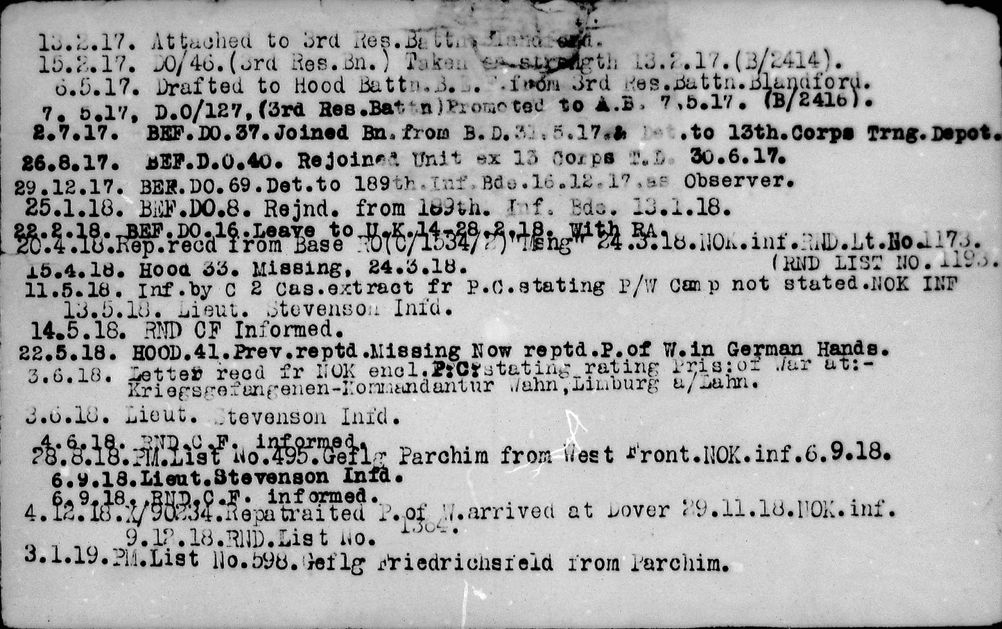 Hood Bn Royal Naval Division POW 1918 Medal Pair WW1 Comberton, Cambridgeshire