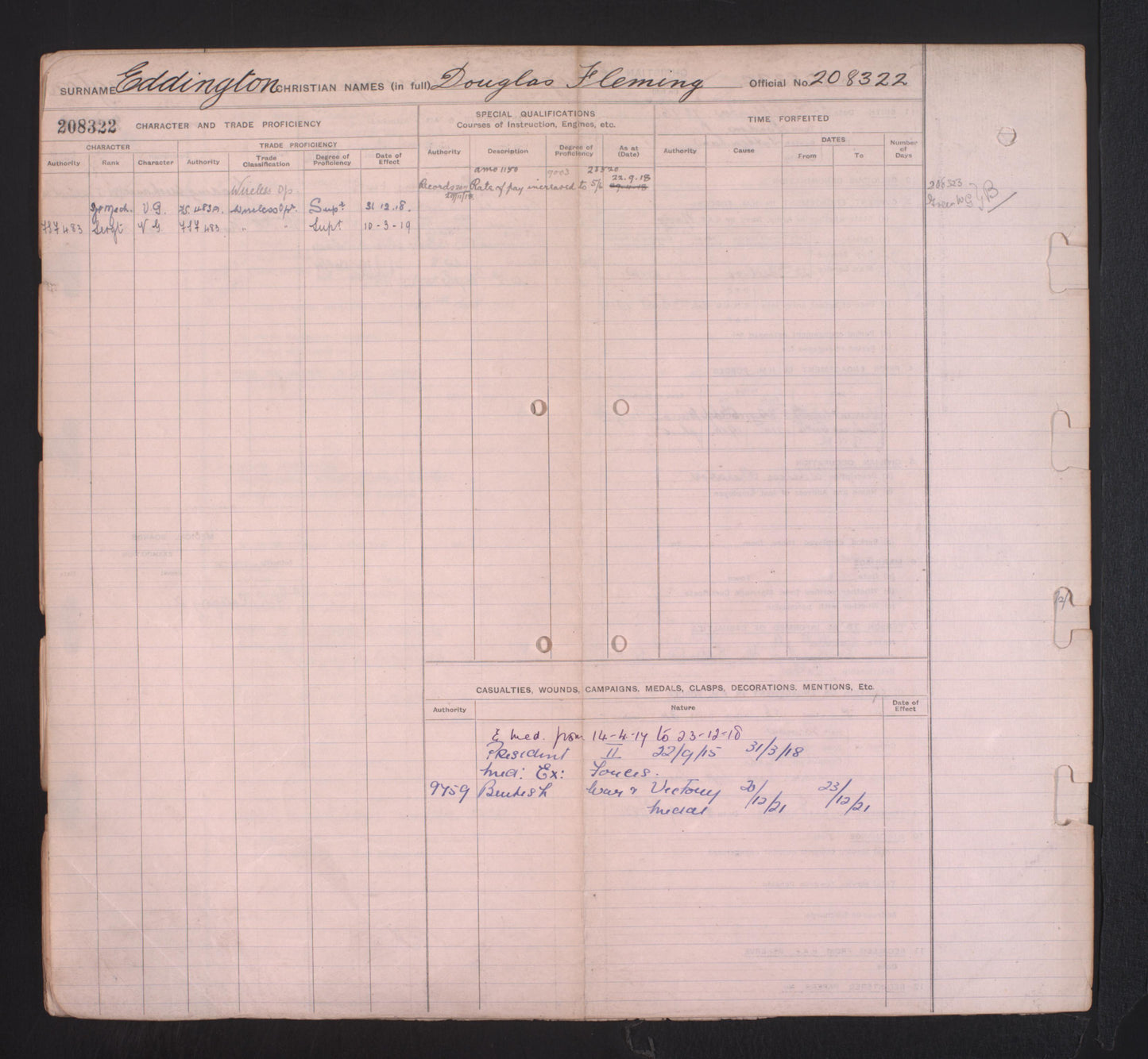 222 Sqn. Royal Air Force RAF & Royal Naval Air Service RNAS - Mediterranean Air Wing - WW1 Victory Medal -  From Tottenham, London