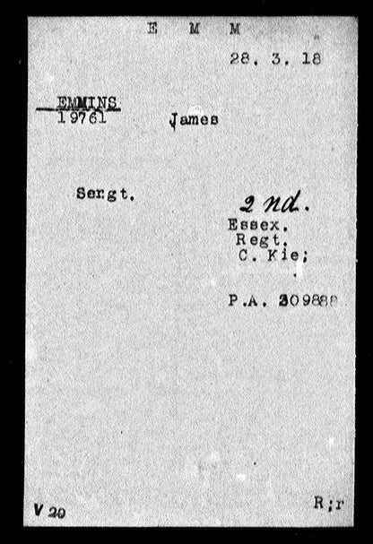 2nd Essex Regiment - Sergeant POW March 1918 WIA 1917 - London - WW1 Victory Medal