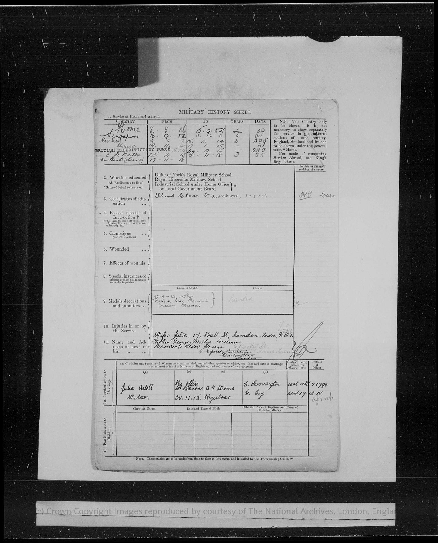 3rd Middlesex Regiment WW1 Medal Trio served Singapore India Salonika France