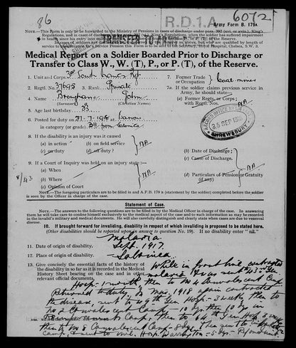 15th Durham Light Infantry - Wounded in Action - WW1 Medal Trio - South Lancashire Regt - Rowlands Gill